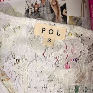 POL Lace Trim Ruffle Hem Button Detail Round Neck Sleeveless Top main image 1